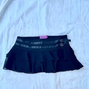 Edikted Black Mini Skirt with Buckle Details